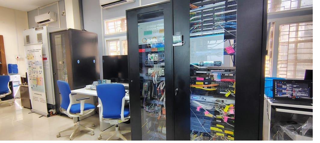 Hardware-in-loop simulation testbed with field instruments wired to a process model